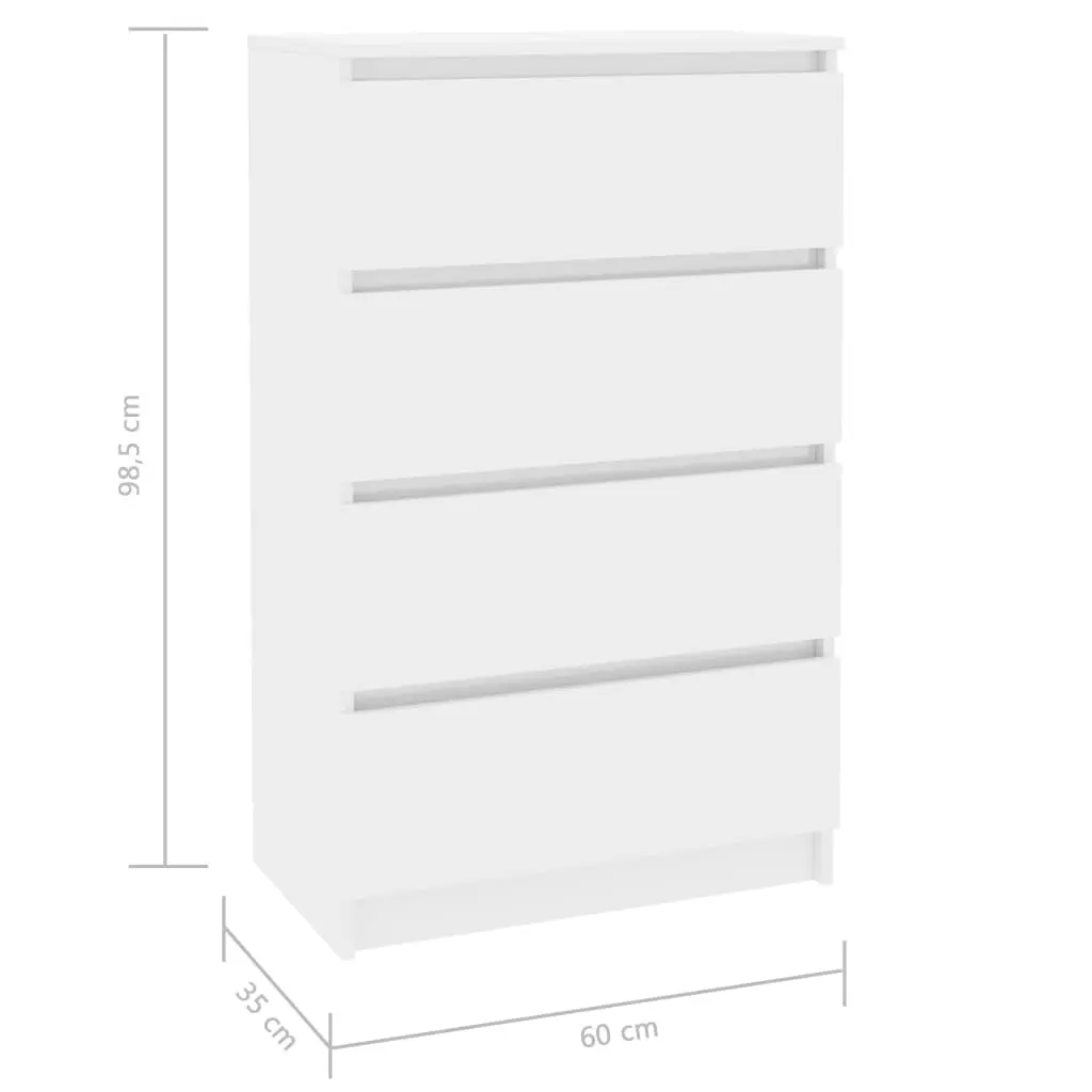 vidaXL Sideboard High Gloss White 60x35x98,5 cm Chipboard