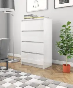 vidaXL Sideboard High Gloss White 60x35x98,5 cm Chipboard