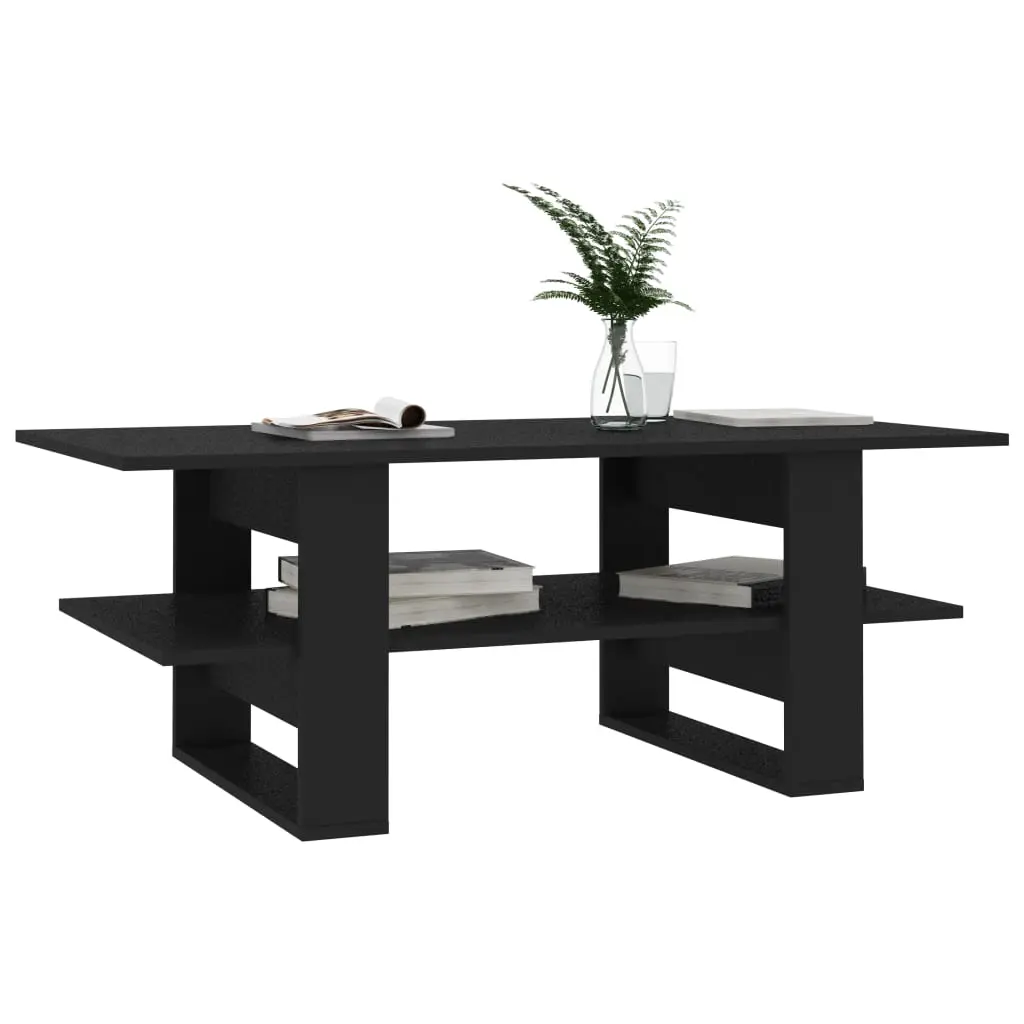 vidaXL Coffee Table Black 110x55x42 cm Chipboard