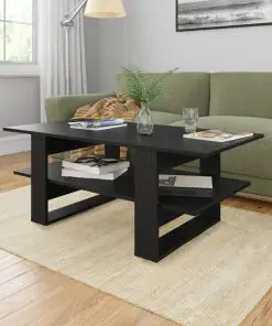 vidaXL Coffee Table Black 110x55x42 cm Chipboard