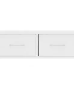 vidaXL Wall-mounted Drawer Shelf White 60x26x18.5 cm Chipboard