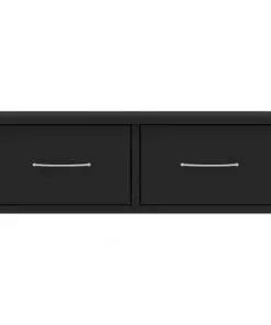 vidaXL Wall-mounted Drawer Shelf Black 60x26x18.5 cm Chipboard