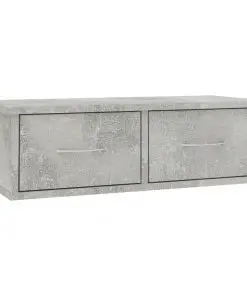 vidaXL Wall-mounted Drawer Shelf Concrete Grey 60x26x18.5 cm Chipboard