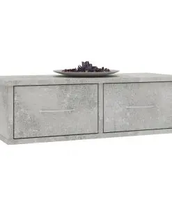 vidaXL Wall-mounted Drawer Shelf Concrete Grey 60x26x18.5 cm Chipboard