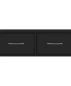vidaXL Wall-mounted Drawer Shelf High Gloss Black 60x26x18.5 cm Chipboard