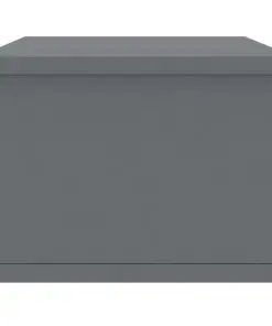 vidaXL Wall-mounted Drawer Shelf High Gloss Grey 60x26x18.5 cm Chipboard