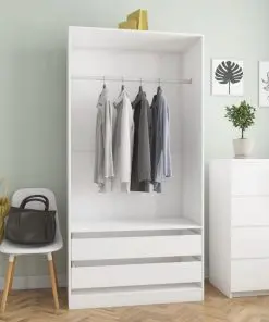 vidaXL Wardrobe White 100x50x200 cm Chipboard