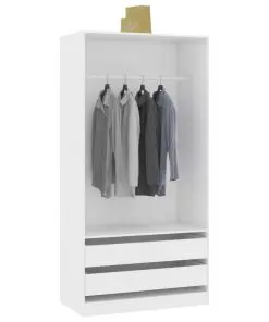 vidaXL Wardrobe White 100x50x200 cm Chipboard