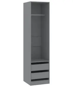vidaXL Wardrobe with Drawers Grey 50x50x200 cm Chipboard
