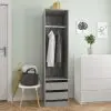 vidaXL Wardrobe with Drawers Grey 50x50x200 cm Chipboard vidaXL Wardrobe with Drawers Grey 50x50x200 cm Chipboard