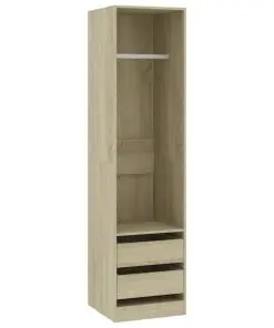 vidaXL Wardrobe with Drawers Sonoma Oak 50x50x200 cm Chipboard