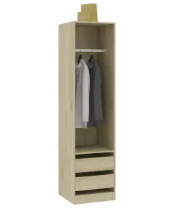 vidaXL Wardrobe with Drawers Sonoma Oak 50x50x200 cm Chipboard