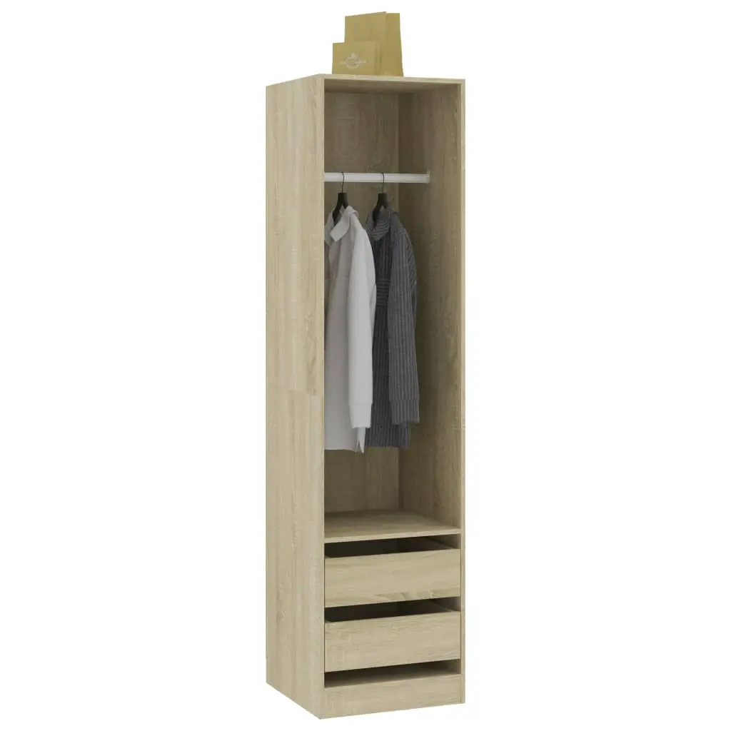 vidaXL Wardrobe with Drawers Sonoma Oak 50x50x200 cm Chipboard