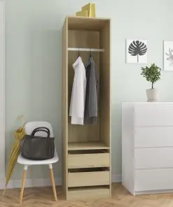 vidaXL Wardrobe with Drawers Sonoma Oak 50x50x200 cm Chipboard