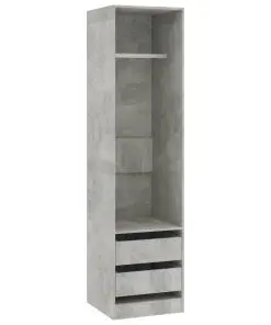 vidaXL Wardrobe with Drawers Concrete Grey 50x50x200 cm Chipboard