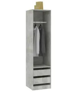 vidaXL Wardrobe with Drawers Concrete Grey 50x50x200 cm Chipboard