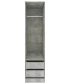 vidaXL Wardrobe with Drawers Concrete Grey 50x50x200 cm Chipboard