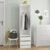 vidaXL Wardrobe with Drawers High Gloss White 50x50x200 cm Chipboard