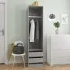 vidaXL Wardrobe with Drawers High Gloss Grey 50x50x200 cm Chipboard vidaXL Wardrobe with Drawers High Gloss Grey 50x50x200 cm Chipboard
