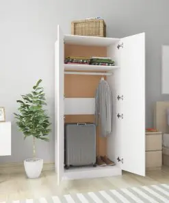 vidaXL Wardrobe White 80x52x180 cm Chipboard