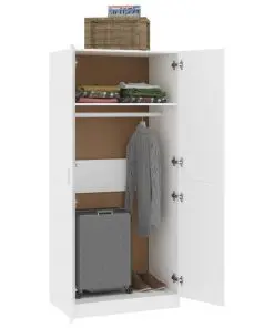 vidaXL Wardrobe White 80x52x180 cm Chipboard
