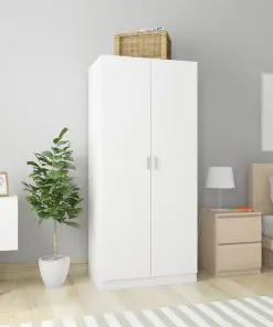 vidaXL Wardrobe White 80x52x180 cm Chipboard