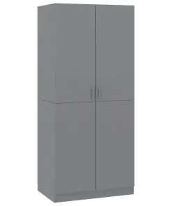 vidaXL Wardrobe Grey 80x52x180 cm Chipboard