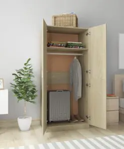 vidaXL Wardrobe Sonoma Oak 80x52x180 cm Chipboard