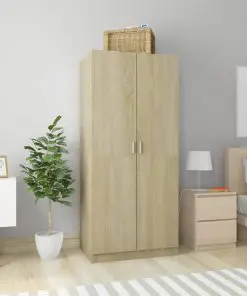 vidaXL Wardrobe Sonoma Oak 80x52x180 cm Chipboard