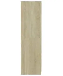 vidaXL Wardrobe White and Sonoma Oak 80x52x180 cm Chipboard