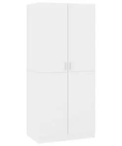 vidaXL Wardrobe High Gloss White 80x52x180 cm Chipboard