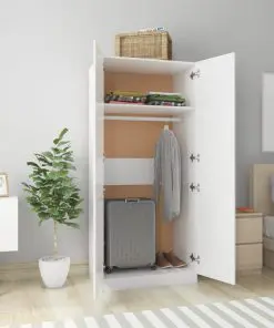 vidaXL Wardrobe High Gloss White 80x52x180 cm Chipboard
