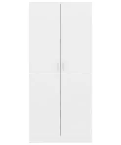 vidaXL Wardrobe High Gloss White 80x52x180 cm Chipboard