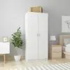 vidaXL Wardrobe High Gloss White 80x52x180 cm Chipboard