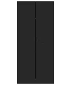 vidaXL Wardrobe High Gloss Black 80x52x180 cm Chipboard