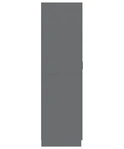 vidaXL Wardrobe High Gloss Grey 80x52x180 cm Chipboard