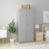 vidaXL Wardrobe High Gloss Grey 80x52x180 cm Chipboard