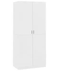 vidaXL Wardrobe White 90x52x200 cm Chipboard