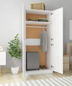 vidaXL Wardrobe White 90x52x200 cm Chipboard