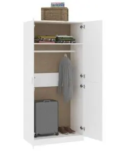 vidaXL Wardrobe White 90x52x200 cm Chipboard