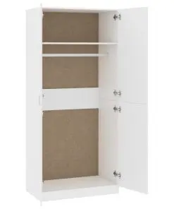 vidaXL Wardrobe White 90x52x200 cm Chipboard