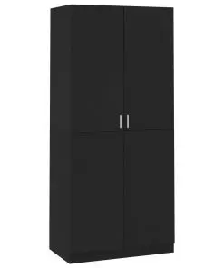 vidaXL Wardrobe Black 90x52x200 cm Chipboard