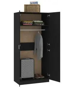vidaXL Wardrobe Black 90x52x200 cm Chipboard
