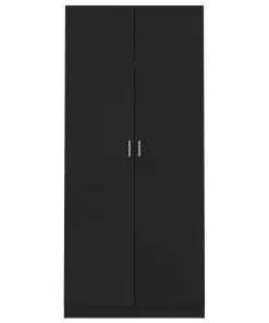 vidaXL Wardrobe Black 90x52x200 cm Chipboard