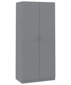 vidaXL Wardrobe Grey 90x52x200 cm Chipboard