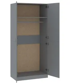 vidaXL Wardrobe Grey 90x52x200 cm Chipboard