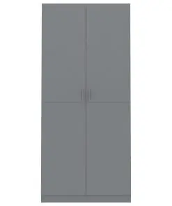 vidaXL Wardrobe Grey 90x52x200 cm Chipboard