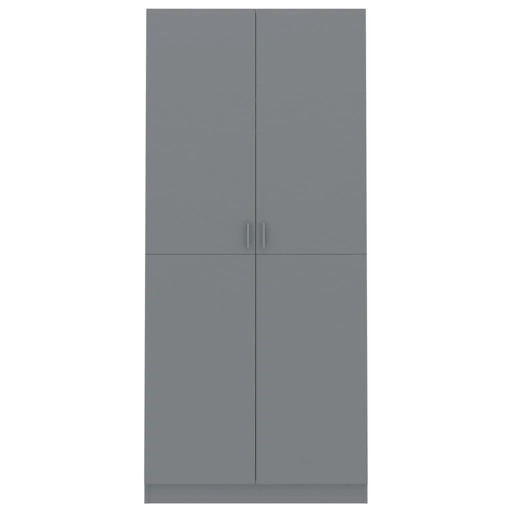 vidaXL Wardrobe Grey 90x52x200 cm Chipboard