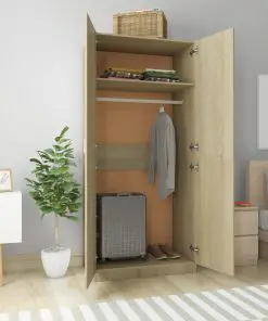 vidaXL Wardrobe Sonoma Oak 90x52x200 cm Chipboard