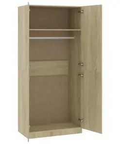 vidaXL Wardrobe Sonoma Oak 90x52x200 cm Chipboard